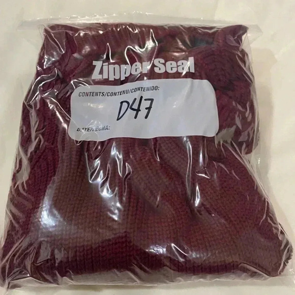 525 America 100% cotton maroon women’s turtleneck bell long sleeve pullover tops - Picture 7 of 7